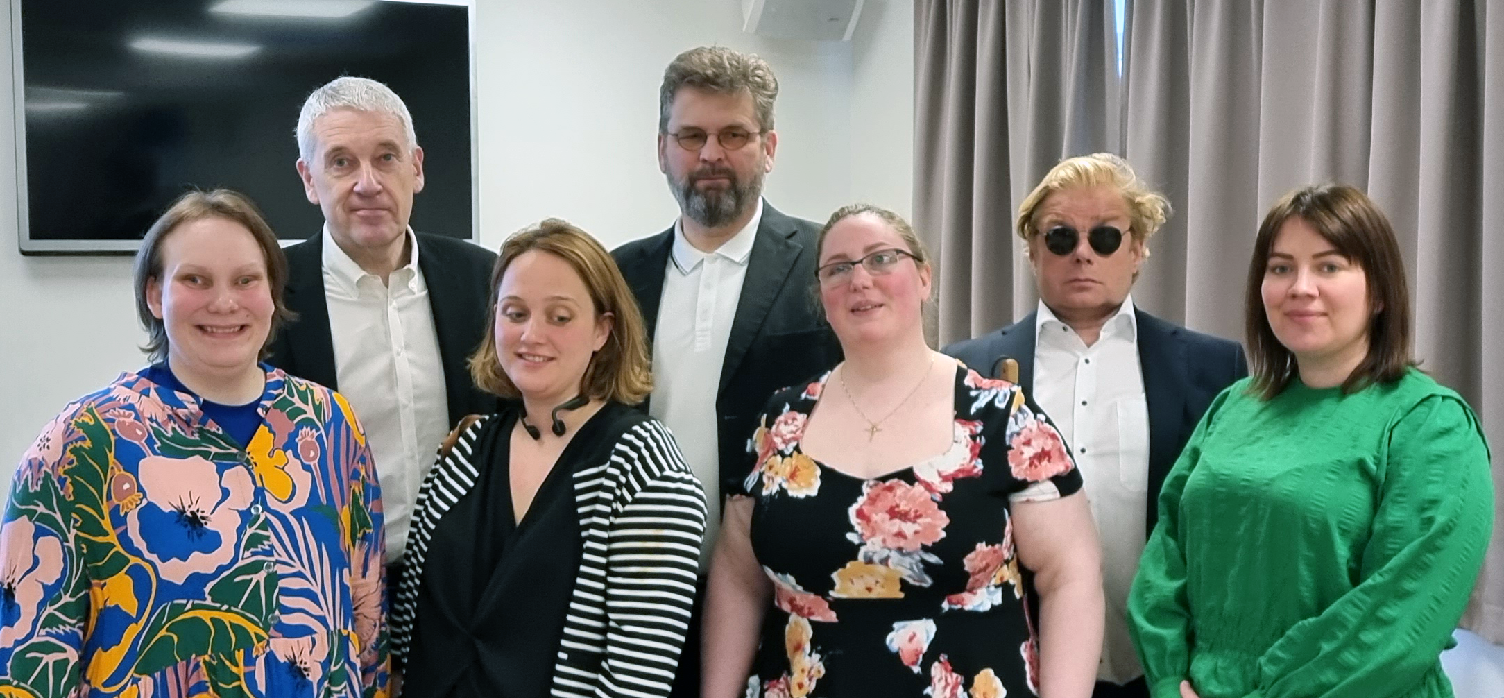 Mynd af nýrri stjórn. Frá vinstri til hægri Kaisu Kukka-Maaria Hynninen, Guðmundur Rafn Bjarnason, Rósa María Hjörvar, Sigþór U. Hallfreðsson, Sandra Dögg Guðmundsdóttir, Halldór Sævar Guðbergsson og Unnur Þöll Benediktsdóttir
