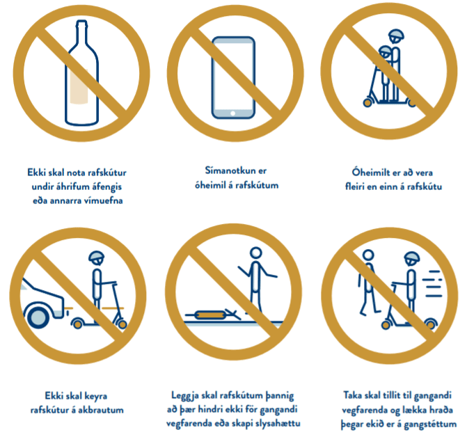 Mynd: Reglur um notkun rafskúta